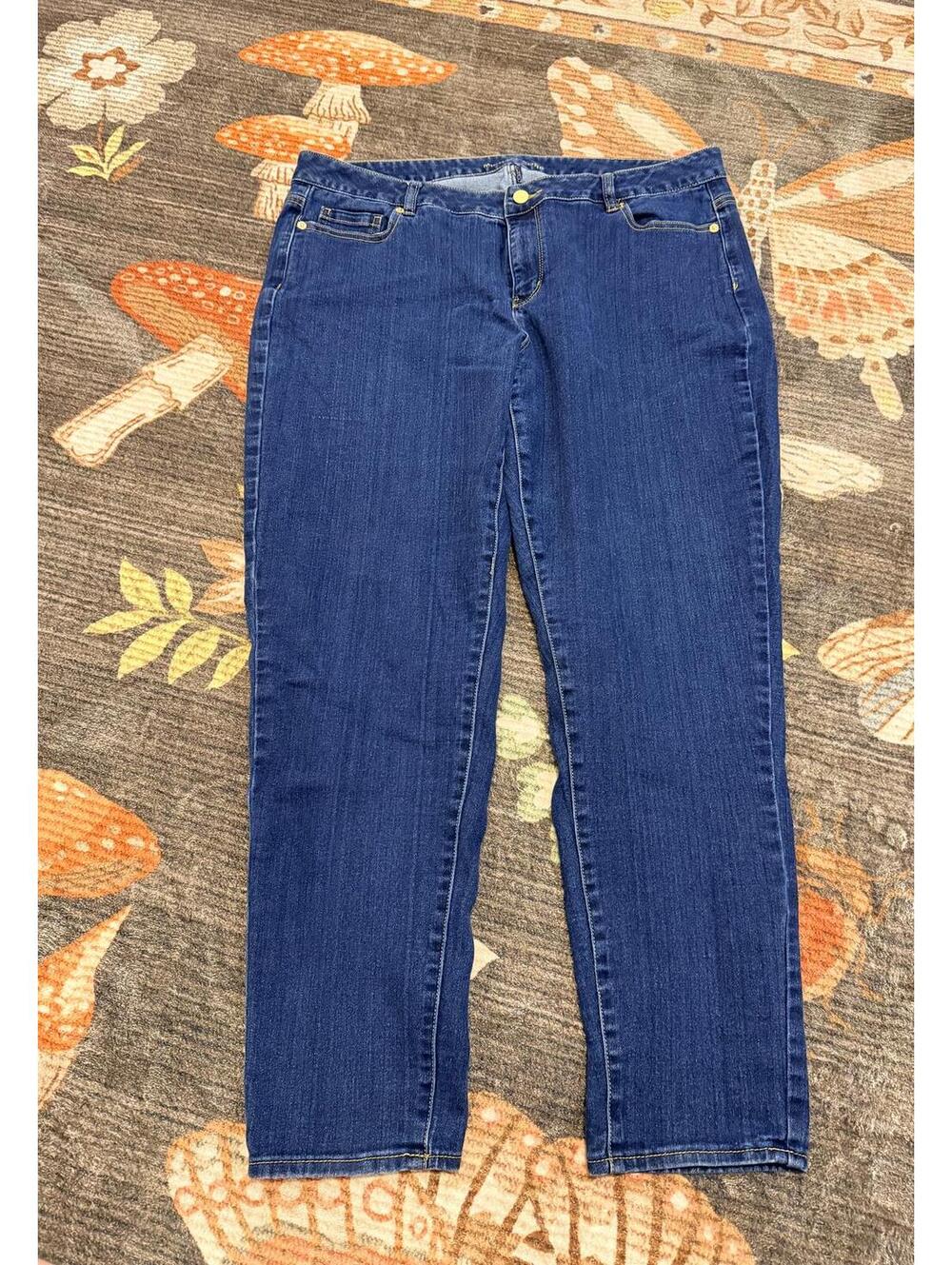 Michael Kors Women's Straight Leg Jeans 18W Dark Wash Stretch Denim Plus Size